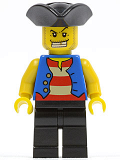 LEGO pi127 Pirate Blue Vest, Black Legs, Tricorne Hat